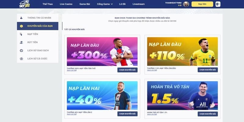 Tổng hợp các khuyến mãi Sky88 mới nhất hiện nay